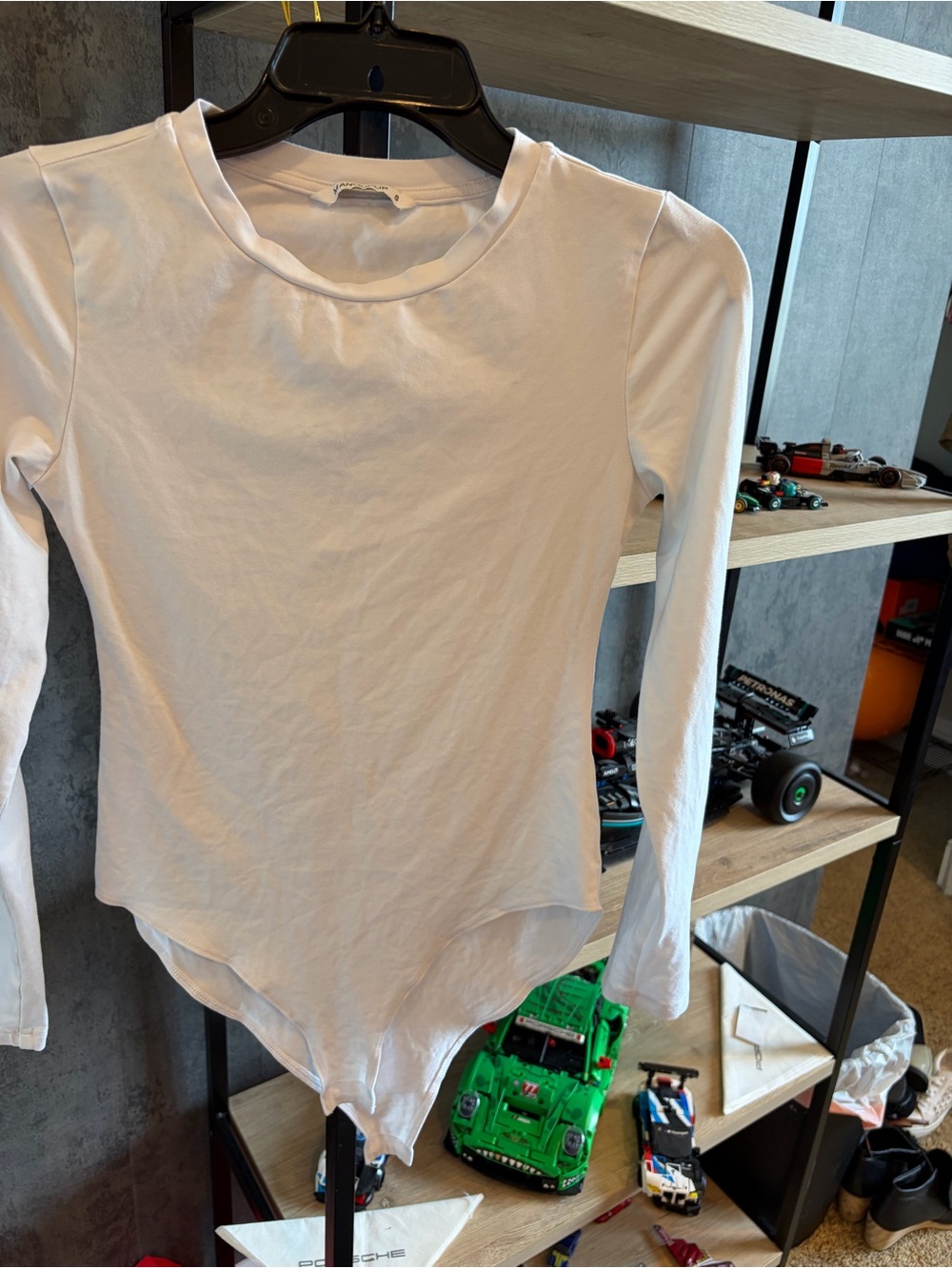 Mango White Long-Sleeve Girls' Bodysuit Top